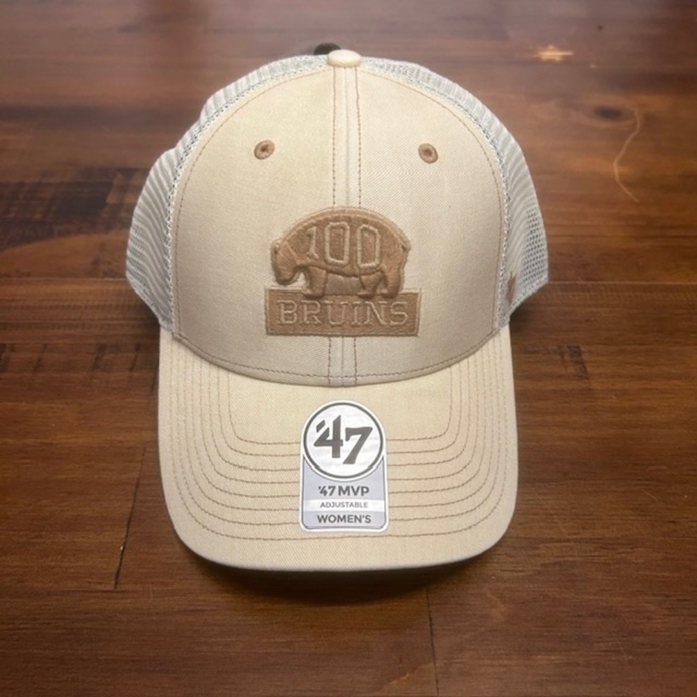'47 Brand Boston Bruins Centennial Women's MVP Trucker Hat Adjustable Tan NEW